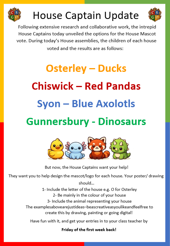 Belmont House Mascots!